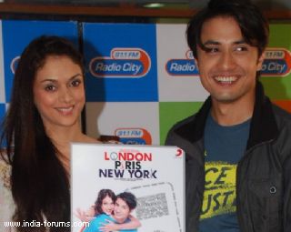 ali zafar and aditi rao at the music launch of his upcoming movie 'London Paris Newyork'