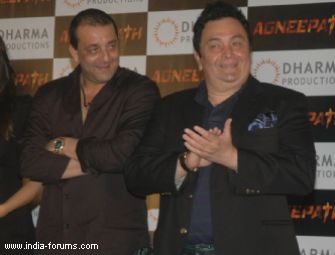 sanjay dutt and rishi kapoor at Success party of movie agneepath