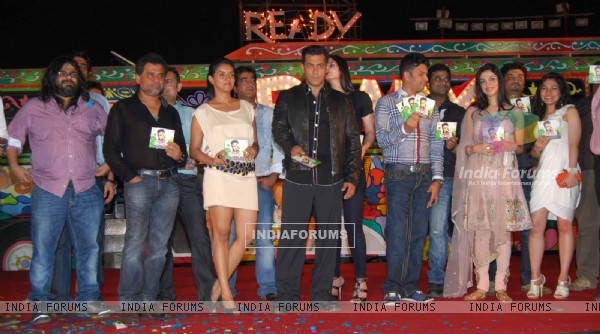 Cast and crew at 'Ready' music launch at Film City