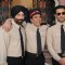 Dharmendra, Sunny Deol and Bobby Deol on the sets of their film Yamla Pagla Deewana at Filmcity, Mumba