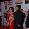 Bollywood actor Abhishek Bachchan and Deepika Padukone at the premiere of