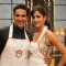 Katrina Kaif along with Akshay Kumar on Master Chef India set