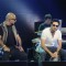 Lyricist Vishal Dadlani and singer Shekhar Ravjiani at the online 'Hungama' website concert at Mahboob studios in Mumbai. .