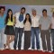 Hrithik Roshan, Katrina Kaif, Abhay Deol, Zoya Akhtar and Farhan Akhtar at Zindagi Na Milegi Dobara first look in Novotel on 15th May 2011. .