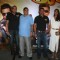 Sanjay Dutt, Ajay Devgn, Lisa and David at Film 'Rascals' music launch at Hotel Leela in Mumbai