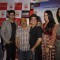 Saurabh Shukla with Vinay and Neha promote their film 'Pappu Can't Dance Saala' at Riyaj Ganji Libas
