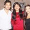 Rati Pandey with costar Sumit Vats and producer Ila Bedi in 100 complete episodes success party