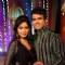 Asha Negi with her Pavitra Rishta co-star Rithvick Dhanjani on the sets of a Zee TV show