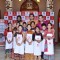 Chef Vikas Khanna, Chef Kunal Kapoor and Chef Jolly with the contestants inside the ISKON temple