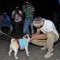 Riteish Deshmukh pets a pug at the success party of ek villain