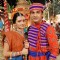 Mohan and Bhakti wearing a Gujrati outfit