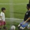Azad playing football with his mom Kiran Rao at Charity Football Match