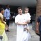 Aamir Khan spotted holding his son Azad outside his home