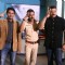 Aditya Srivastava, Ajay Devgn and Dayanand Shetty give a salute pose for the camera on C.I.D