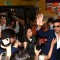 Akshay Kumar waves to the media at the Launch of World Kabaddi League in London