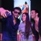 Amrit Maghera and Saahil Prem pose for a selfie with a fan at the Promotion of Mad About Dance