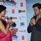 Neha Dhupia interacts with Shah Rukh Khan at the Trailer Launch of Ekkees Topon Ki Salaami