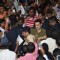 The crowd cheers for Aamir at the Launch