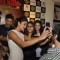 A selfie moment at the Promotions of Mary Kom at Gold's Gym