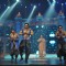 Cast of Happy New Year performing at the Music Launch