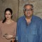 Boney Kapoor and Sridevi Kapoor pose for the media at the Special Screening of Khoobsurat