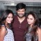 Sana Khan and Krystle DSouza with Anand Mishra at Team Mumbai Warrior's Surprise Bash