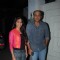 Ashutosh Gowarikar poses with wife at the Special Screening of Chaar Sahibzaade