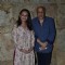 Mahesh Bhatt poses with wife at the Special Screening of Rang Rasiya