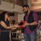 Nidhie Sharma snapped giving boxing gloves to Arunoday Singh at her Book Launch
