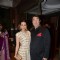 Karisma Kapoor poses with Father Randhir Kapoor at Arpita Khan's Wedding Reception