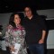 Vashu Bhagnani poses with wife at the Special Screening of Action Jackson