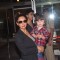 Gauri Khan poses for the media with her son AbRam at Airport