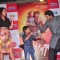 Arjun Kapoor and Sonakshi Sinha shake a leg with a young fan at the Promotions of Tevar