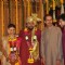 Uddhav Thackeray and Aditya Thackeray pose with the Wedding Couple Rahul and Aditi Thackeray