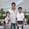 DJ Aqeel poses with kids at the Inauguration of Exotic Bonsai Exhibition