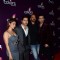 Karan Johar, Varun Dhawan, Rohit Shetty and Tanisha Mukherjee poses at Color's Party
