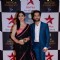 Disha Parmar and Nakuul Mehta pose for the media at Star Parivaar Awards 2015