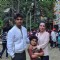 Sonu Niigam poses with Wife and Son at the Christmas Celebrations