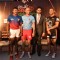 Owner of Pink Panther 'Abhishek Bachchan' Poses with Players at Press Meet of Pro Kabaddi in Delhi