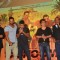 Akshay Khanna, Varun Dhawan, John Abraham & Sajid Nadiadwala at Trailer Launch of 'DISHOOM'