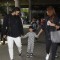 Raj Kundra and Shilpa Shetty with their son snapped at the airport