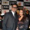 Bollywood actors Abhishek Bachchan with wife Aishwarya Rai Bachchan at the premiere of film "Paa"
