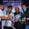 Jazz Musician Louis Banks, Pandit Ronu Majumdar and Jackie Shroff pose for the photographers during their album launch of "Breathless Flute" in Mumbai