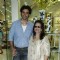 Bollywood actor Kunal Kapoor with a guest at the launch of "Tresorie" store in Oberoi Mall