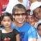 Vivek Oberoi meets Sneha Sadhan children at Andheri in Mumbai