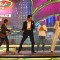 Ranbir Kapoor and Mithun Chakraborty at the grand finale of Dance India Dance Season 2 at Andheri Sports Complex in Mumbai on Friday