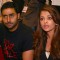 Abhishek Bachchan and Aishwarya Rai Bachchan while promoting their film "Raavan" in Ambience Mall, Gurgaon Sunday