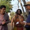 Director Ajoy, Manoj Bajpai & Ninad Kamath on the sets of Dus Tola