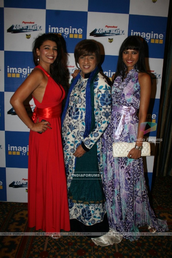 Rohit Verma, Mink Brar and Priyadarshani Singh at 'Zor Ka Jhatka' bash at JW Marriott Hotel in Mumba