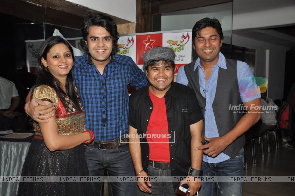 Manish Paul, wife Sanyukta, Prasad Barve &amp;amp; Dharampal Thakur at the launch party of Pyaar Mein Twist